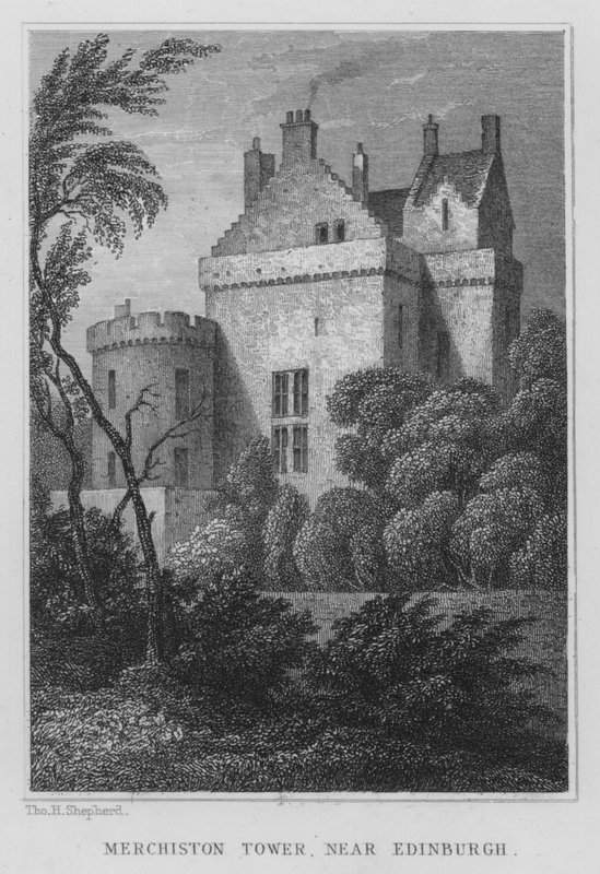 Merchiston Tower, nabij Edinburgh door Thomas Hosmer Shepherd