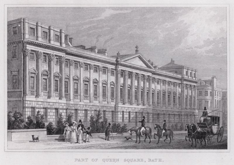 Deel van Queen Square, Bath door Thomas Hosmer Shepherd