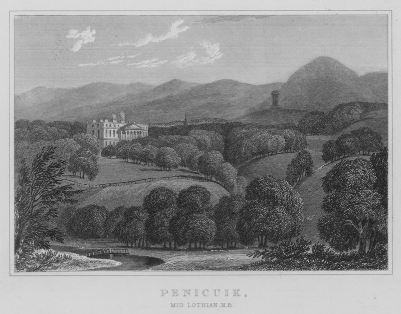 Penicuik, Mid Lothian, NB door Thomas Hosmer Shepherd