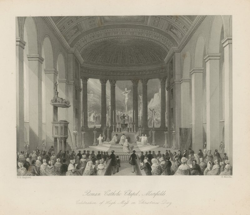 Rooms-Katholieke Kerk in Moorfields door Thomas Hosmer Shepherd