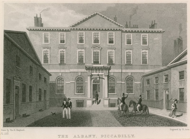 The Albany, Piccadilly, Londen door Thomas Hosmer Shepherd
