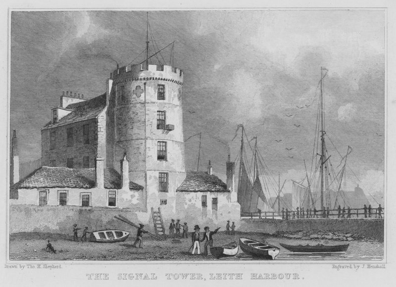 De signaaltoren, Leith Harbour door Thomas Hosmer Shepherd