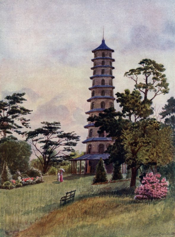 Kew Gardens: De pagode door Thomas Mower Martin