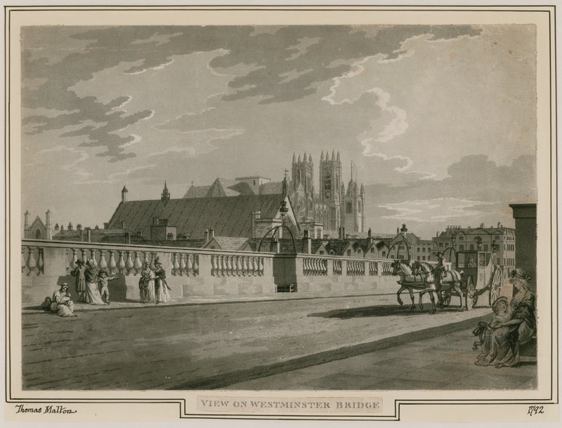 Uitzicht op Westminster Bridge door Thomas Snr. Malton