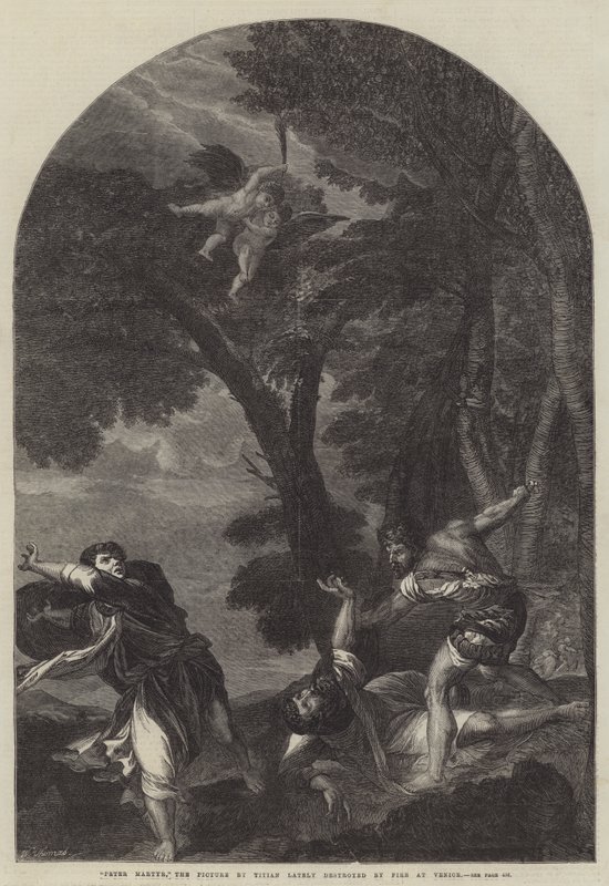Peter Martyr, onlangs verwoest door brand in Venetië door Tiziano Vecelli