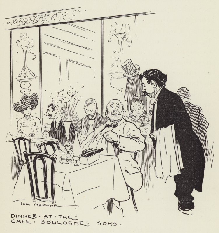 Diner in het Café, Boulogne, Soho door Tom Browne