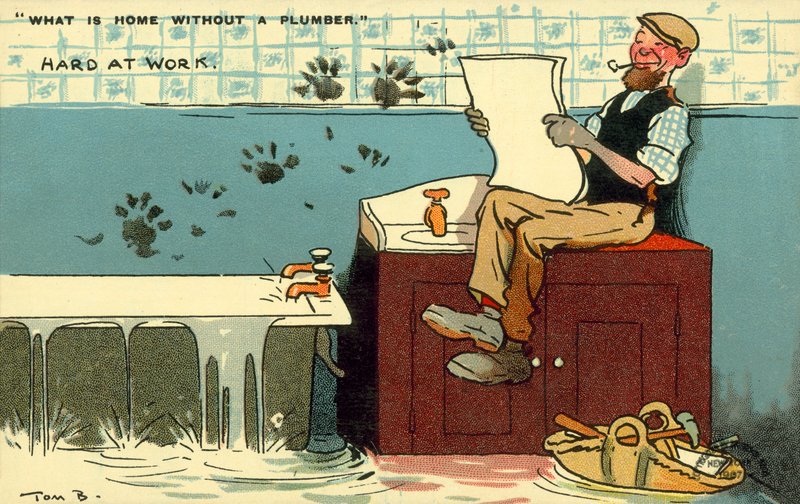 Loodgieter, hard aan het werk door Tom Browne