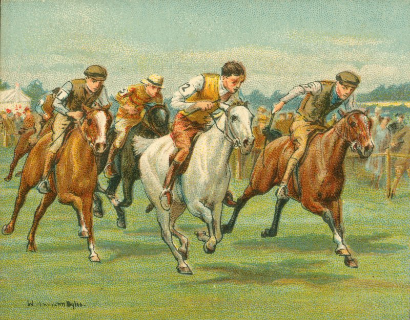 Races historisch en modern, pony races door Unbekannt Unbekannt