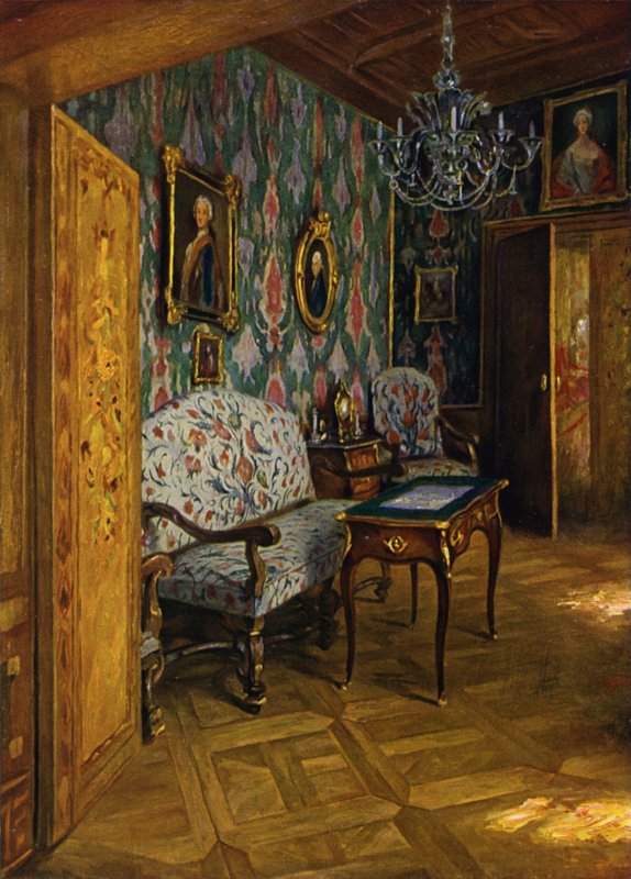Rococo Salon in Kasteel Sigmaringen door Unbekannt Unbekannt