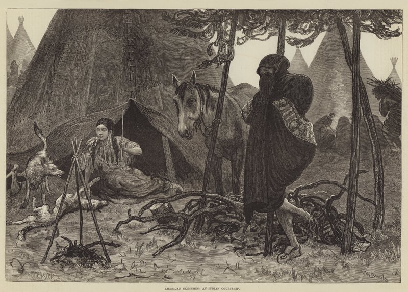 Amerikaanse schetsen, een Indiaanse hofmakerij door Valentine Walter Lewis Bromley