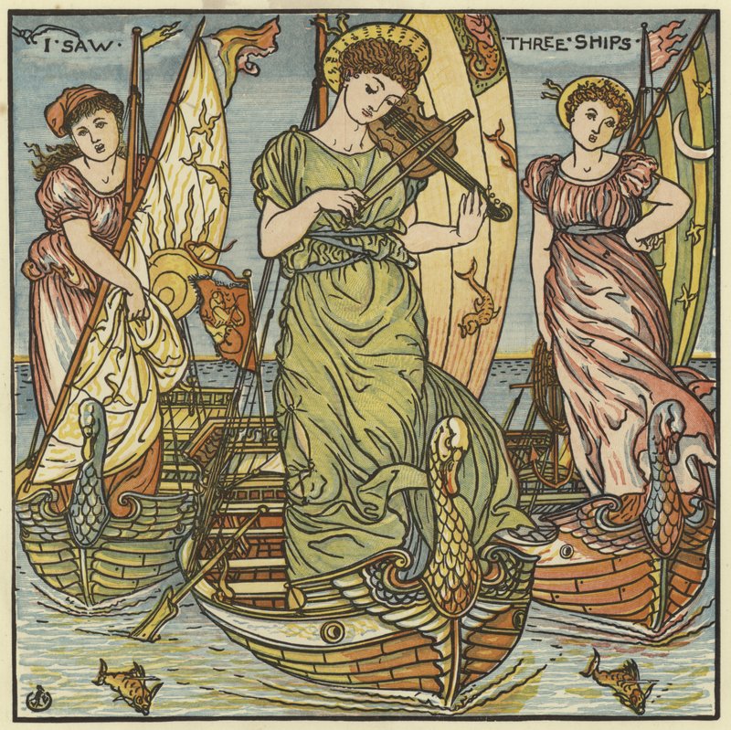 Ik zag drie schepen door Walter Crane