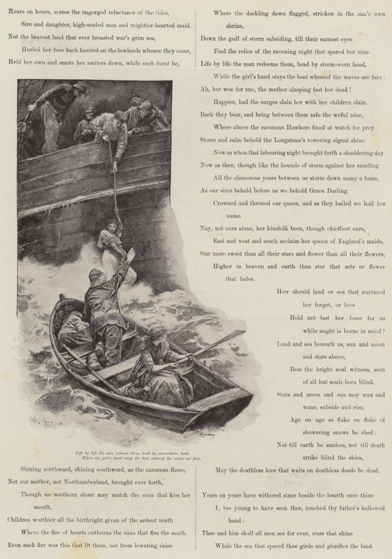 Grace Darling, door A C Swinburne door Walter Paget