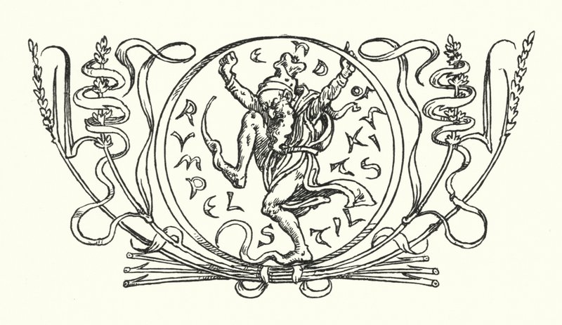 Rumpelstiltskin (gravure) door Walter (after) Crane