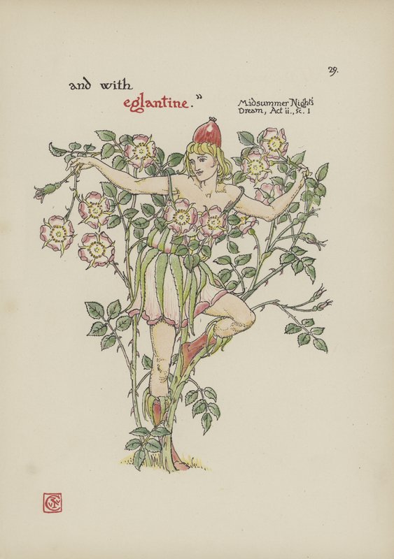 Bloemen uit Shakespeares tuin door Walter Crane