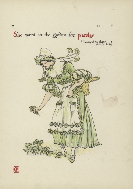 Bloemen uit Shakespeares tuin door Walter Crane