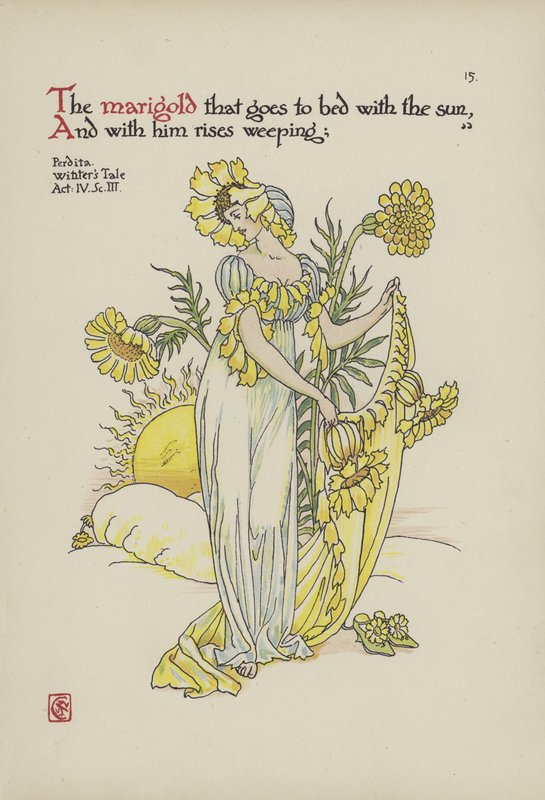 Bloemen uit Shakespeares tuin door Walter Crane