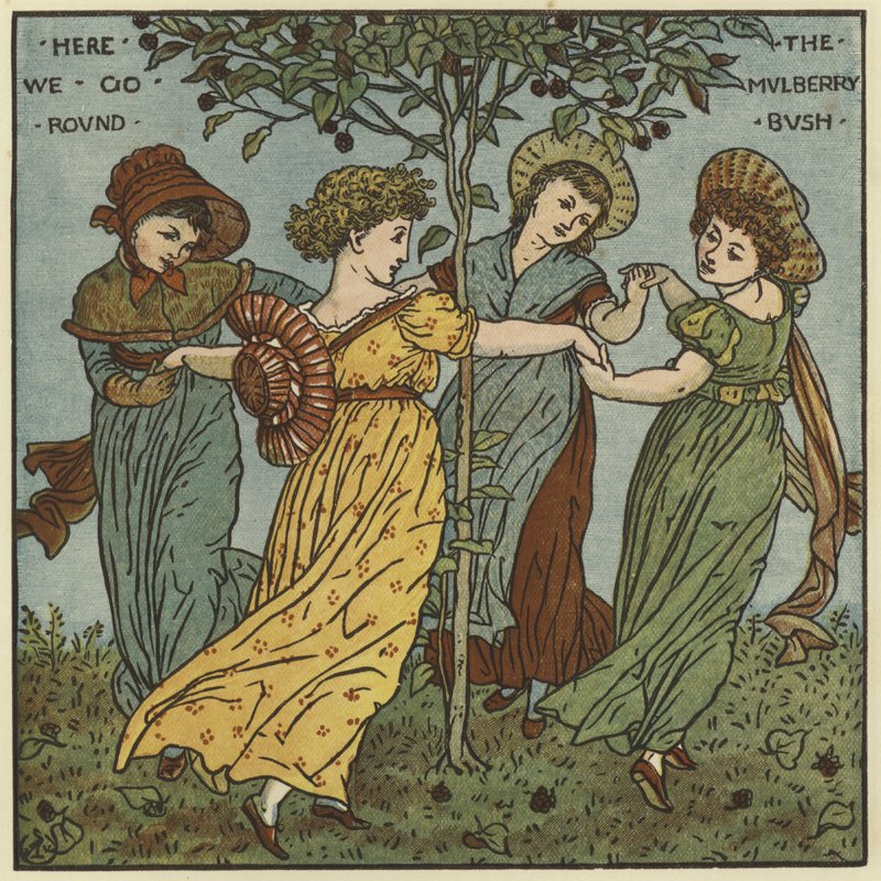 Daar gaan we rond de moerbeiboom door Walter Crane