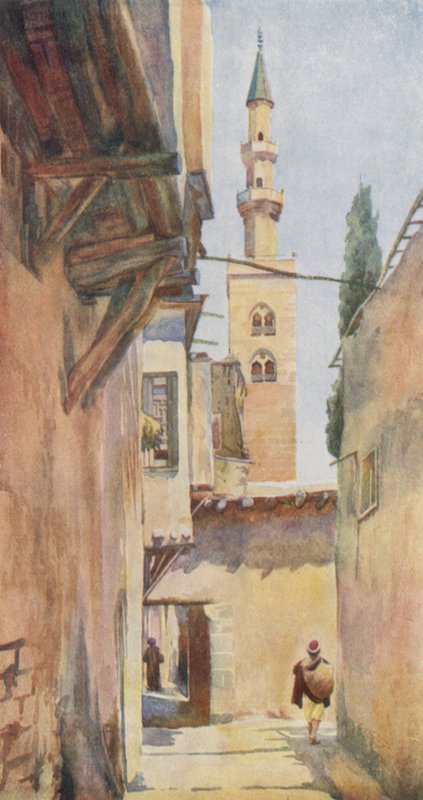 Damascus: Minaret van Jezus door Walter Spencer Stanhope Tyrwhitt