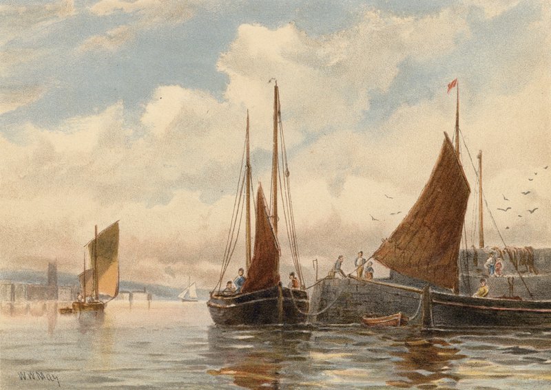 Penzance Luggers bij Newlyn door Walter William May