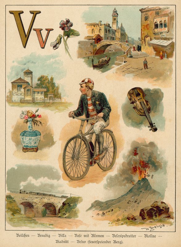 Letter V (chromolitho) door Walter Zweigle