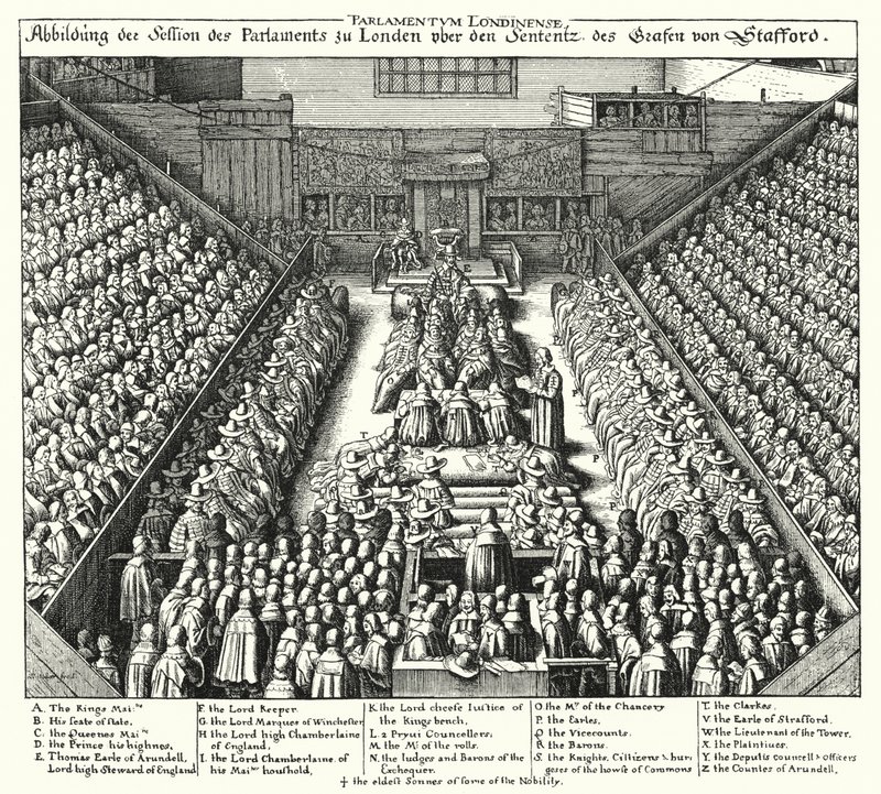 Proces van Thomas Wentworth door Wenceslaus (after) Hollar