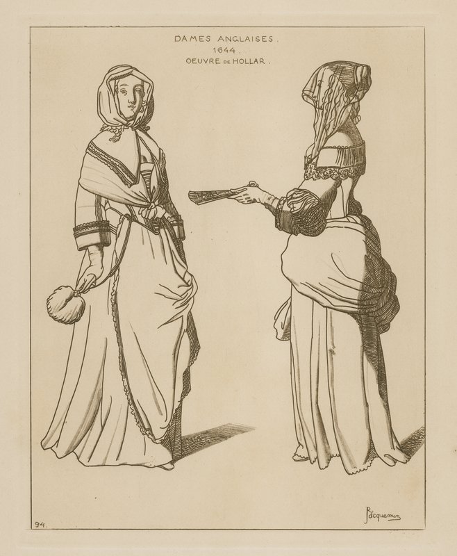 Engelse vrouwen, 1644 door Wenceslaus Hollar