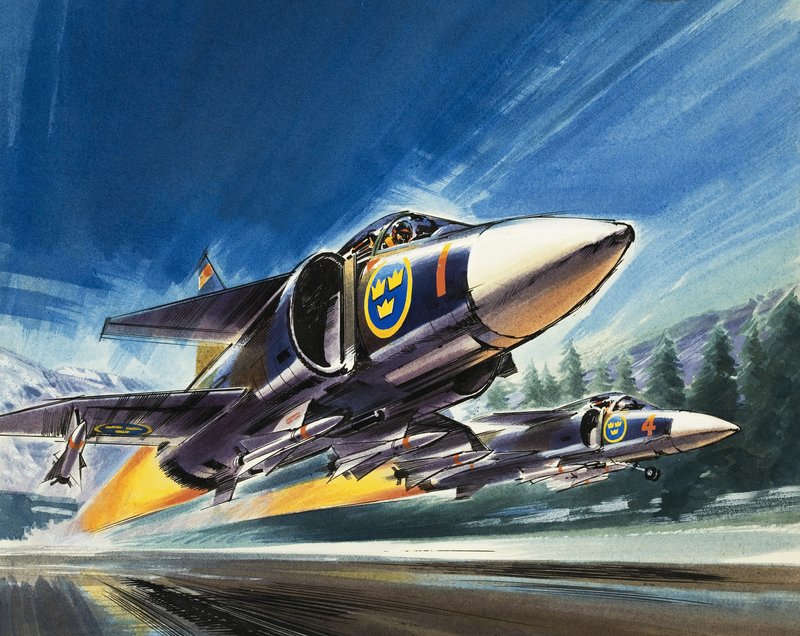 Ongeïdentificeerde straaljager door Wilf (20th century) Hardy