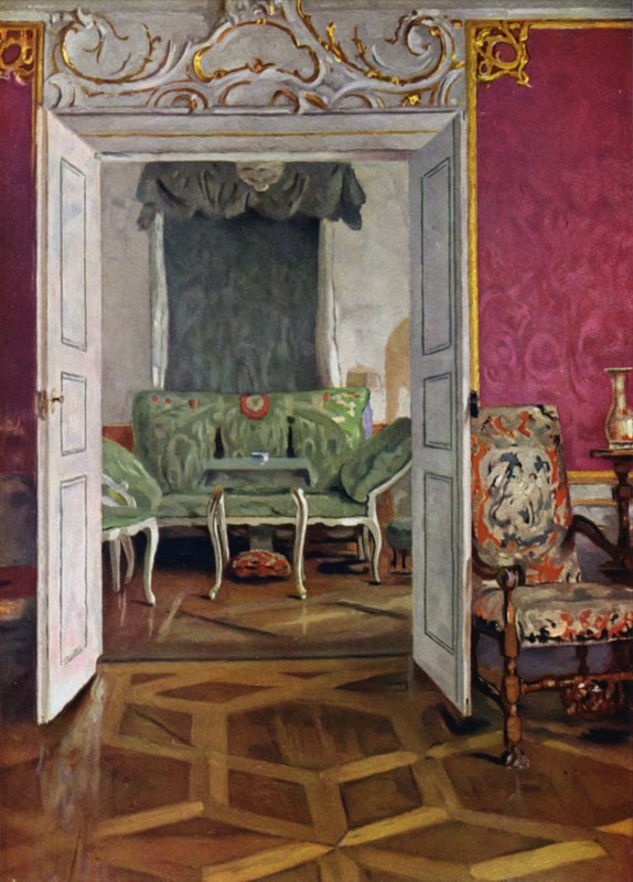 Boudoir in Kasteel Weikersheim, Württemberg, decoratie uit de Rococo periode door Wilhelm Beckmann