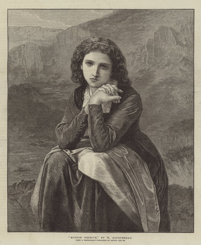 Mignon Peinzend door William Adolphe Bouguereau