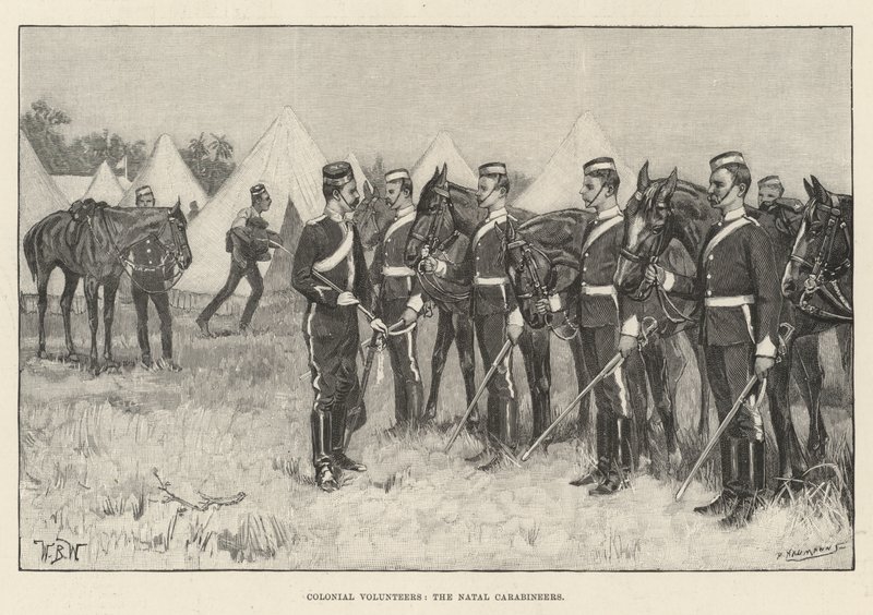 Koloniale vrijwilligers, de Natal Carabineers door William Barnes Wollen