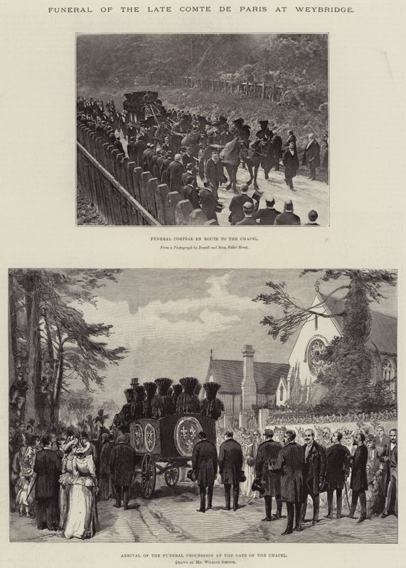 Begrafenis van de Graaf van Parijs in Weybridge door William Crimea Simpson