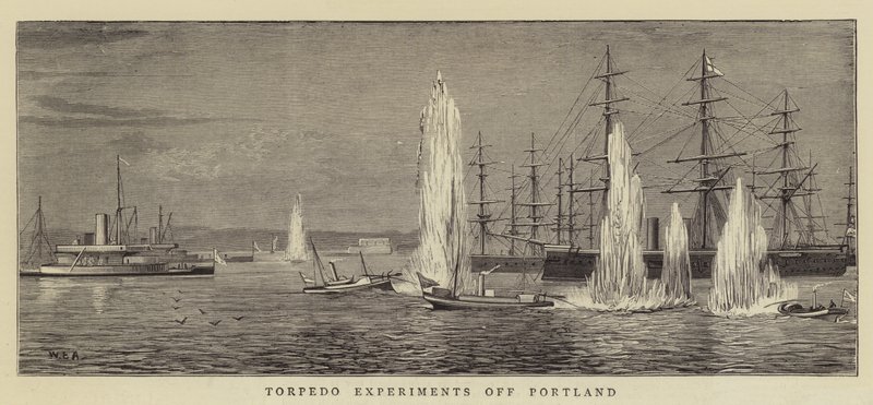 Torpedo-experimenten bij Portland door William Edward Atkins