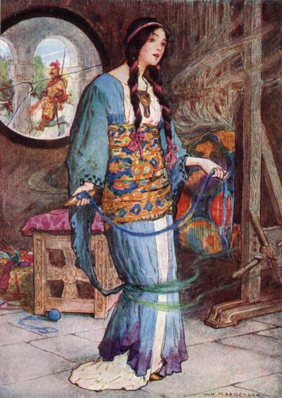 De dame van Shalott door after William Henry Margetson