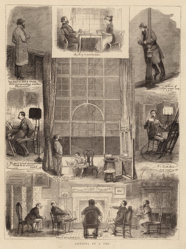 Kunstenaars in een mist door William Ralston