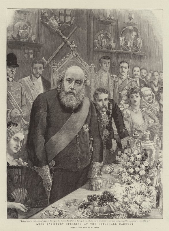 Lord Salisbury spreekt op het Guildhall Banket door William Small