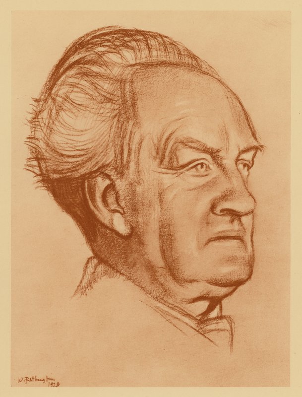 Portret van Gerhart Hauptmann door William (after) Rothenstein