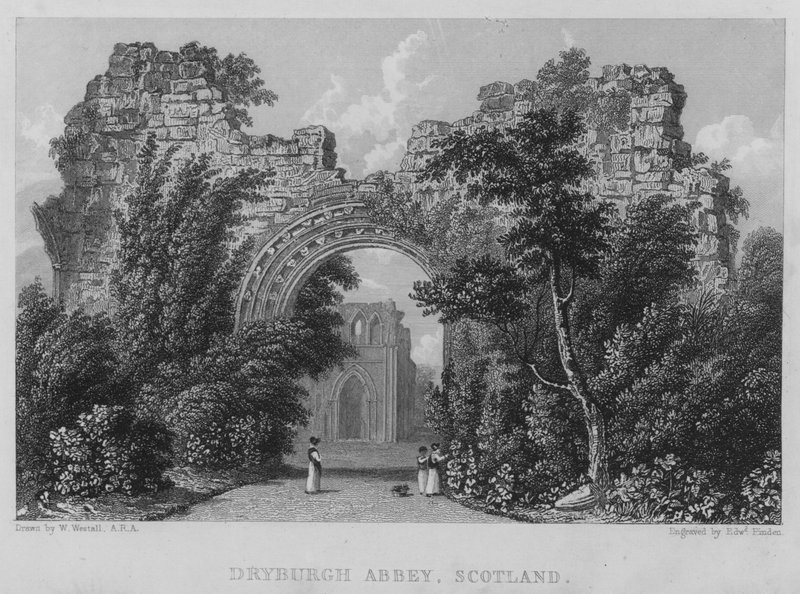 Dryburgh Abdij, Schotland door William (after) Westall