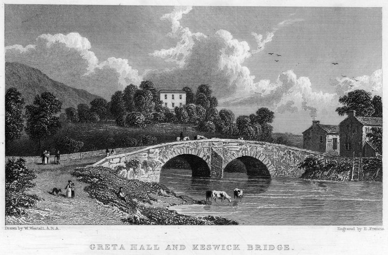 Greta Hall en Keswick Bridge door William (after) Westall