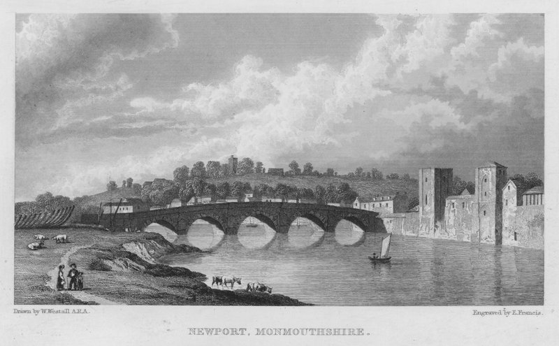 Newport, Monmouthshire (gravure) door William (after) Westall