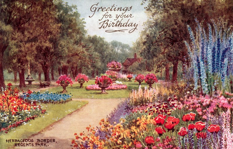 Kruidachtige Border, Regents Park door William Affleck Carruthers