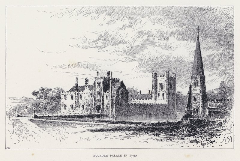 Buckden Palace in 1790 door William Alexander Ansted