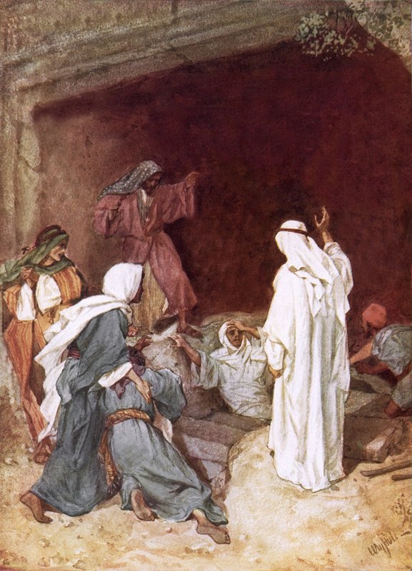 Jezus wekt Lazarus uit de dood door William Brassey Hole