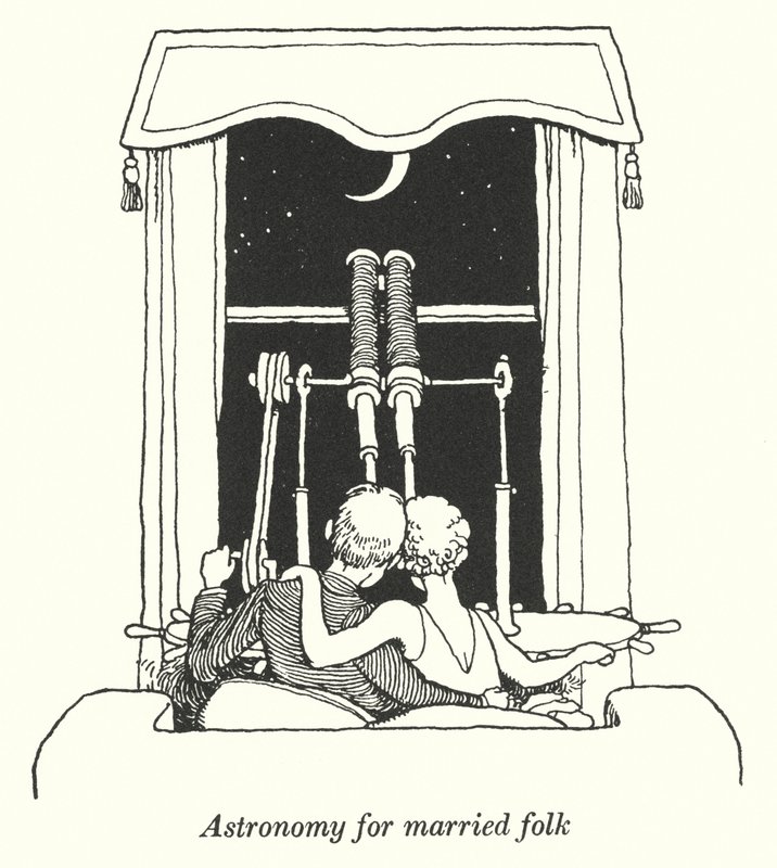 Astronomie voor getrouwde mensen door William Heath Robinson