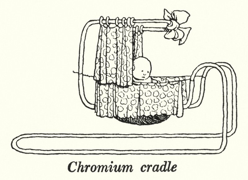 Chroom wieg door William Heath Robinson