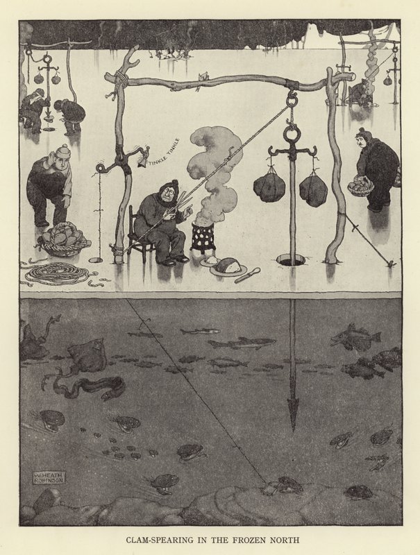Kokkels steken in het bevroren noorden door William Heath Robinson