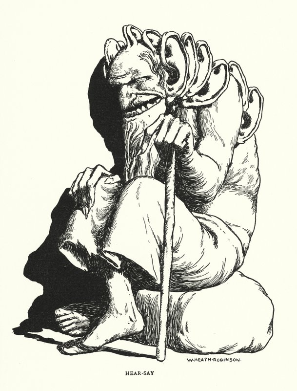 Hoor-zeggen (litho) door William Heath Robinson