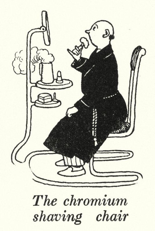 De chroom scheerstoel door William Heath Robinson