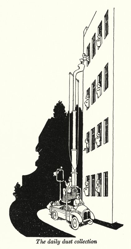De dagelijkse stofverzameling door William Heath Robinson