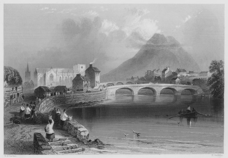 Ballina, County Mayo (gravure) door William Henry (after) Bartlett
