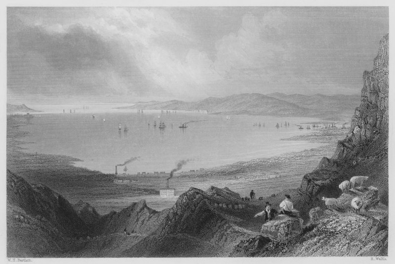 Belfast Lough (gravure) door William Henry (after) Bartlett